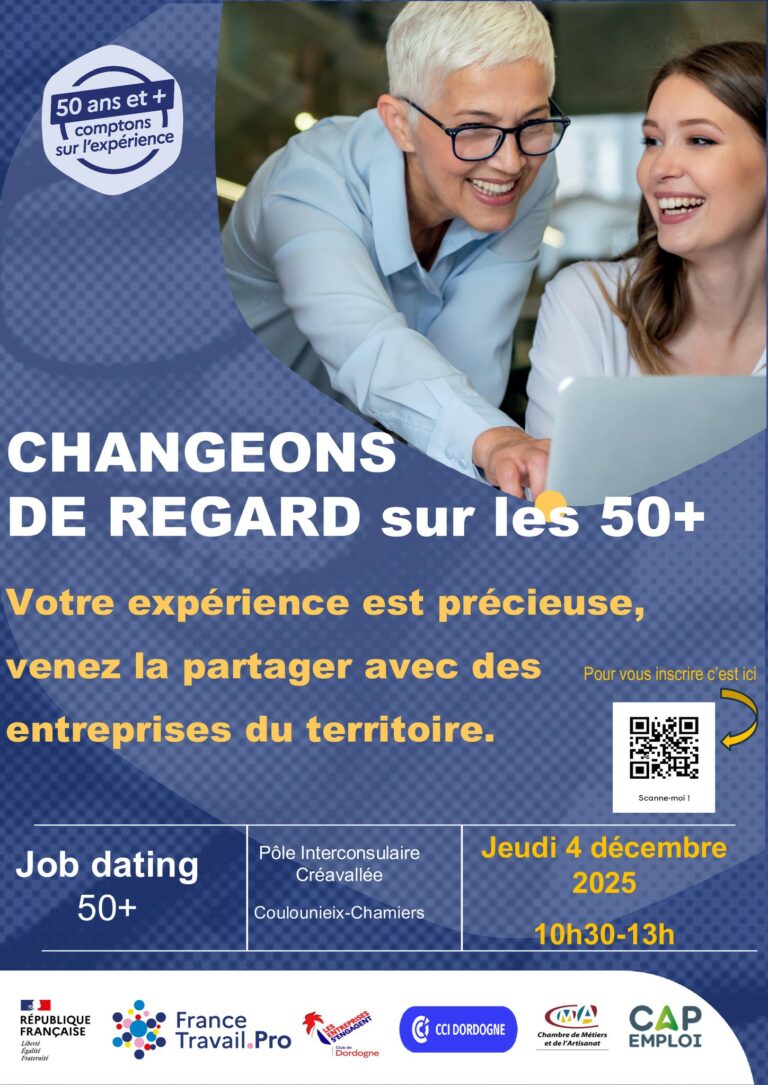 Job Dating Seniors à Coulounieix-Chamiers : valoriser l’expérience des 50 ans et plus dans le recrutement